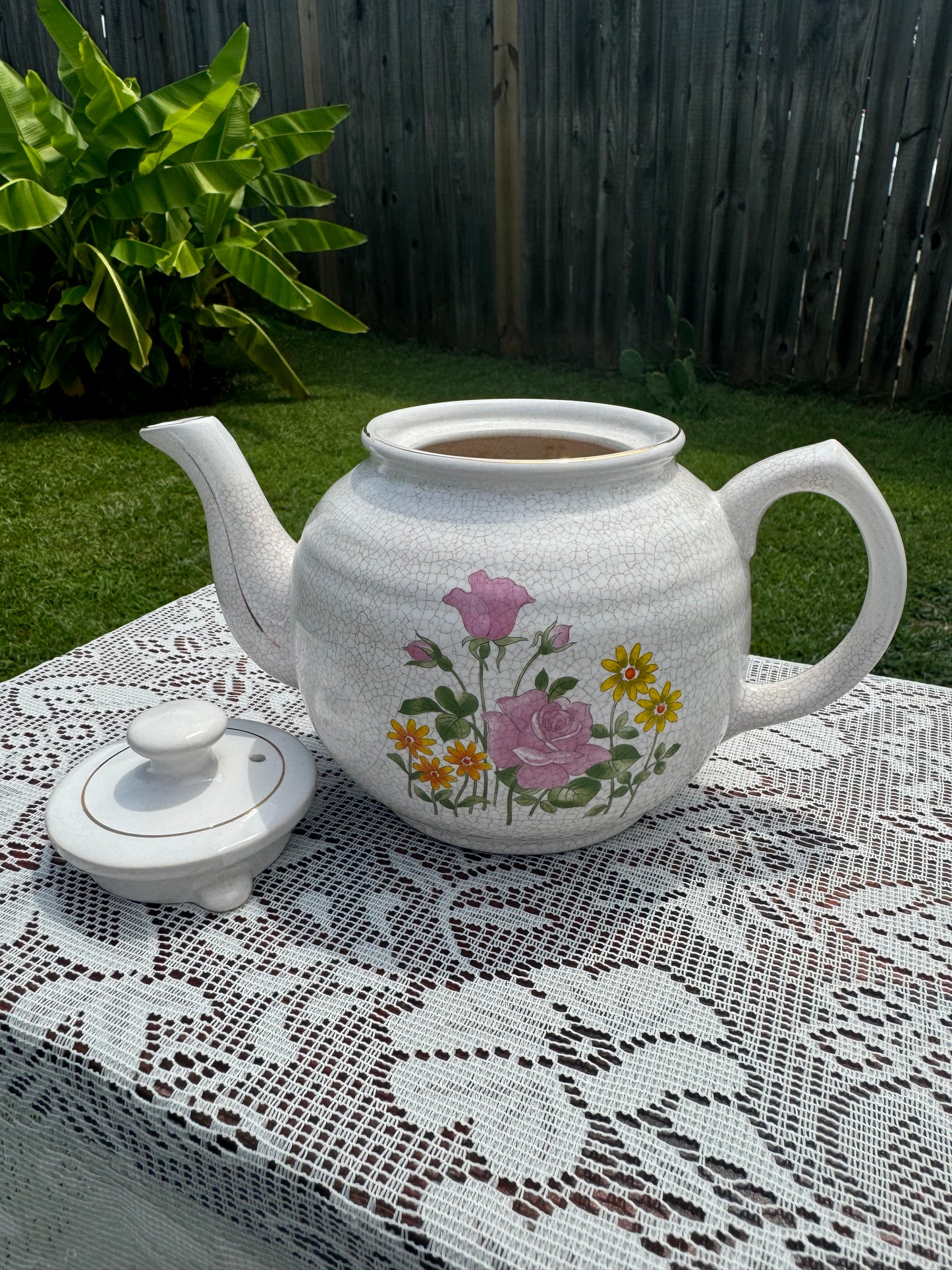 Charming Vintage Floral Teapot