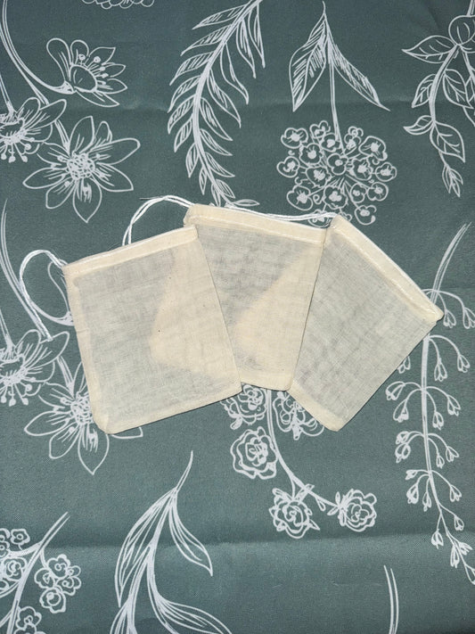 Muslin cotton reusable teabags ( pack of 3 )